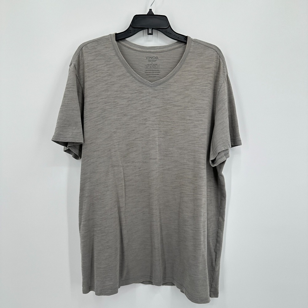 Vince‎ Basic T-shirt Mens XL Gray Heather Minimalist Designer Natural Fibers